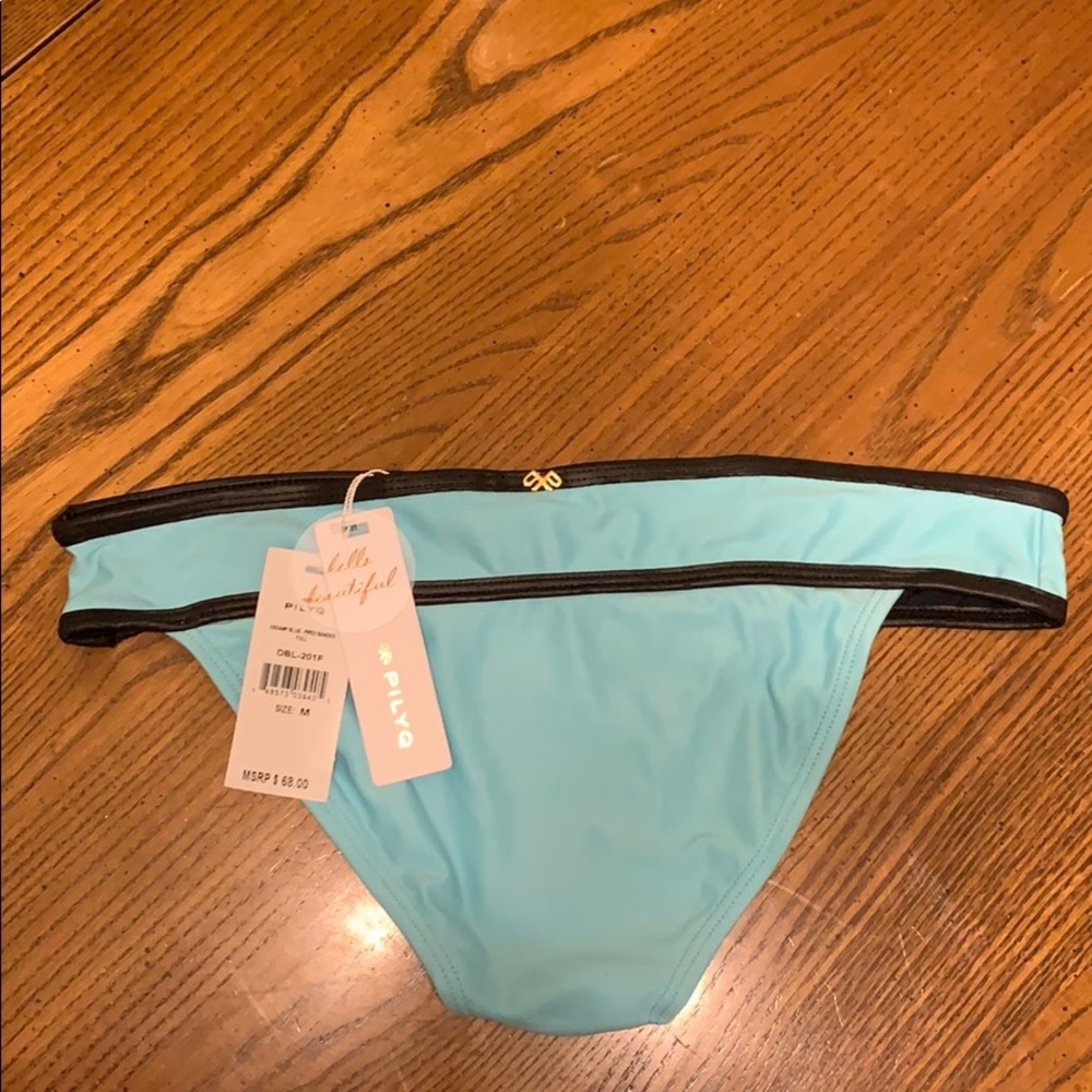 NWT PILYQ Dreamy Blue Piped‎ Banded Bikini Bottom - Picture 4 of 7